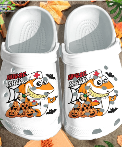 nurse shark with pumpkin shoes clog happy halloween crocs crocband clog 667on