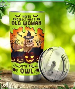 owl never underestimate an old woman with an owl stainless steel tumbler 49 U0PdO