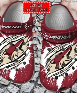 personalized name logo arizona coyotes hockey ripped claw crocs clog shoes 5tOSI
