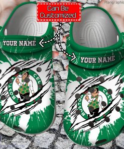 personalized name logo basketball boston celtics claw crocs clog shoes vVEgF