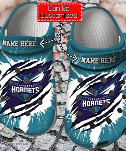 personalized name logo basketball charlotte hornets claw crocs clog shoes CCIfx