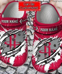 personalized name logo basketball houston rockets claw crocs clog shoes TiAuk