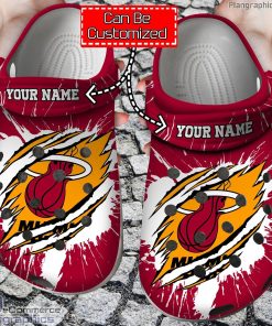 personalized name logo basketball miami heat claw crocs clog shoes yShLa