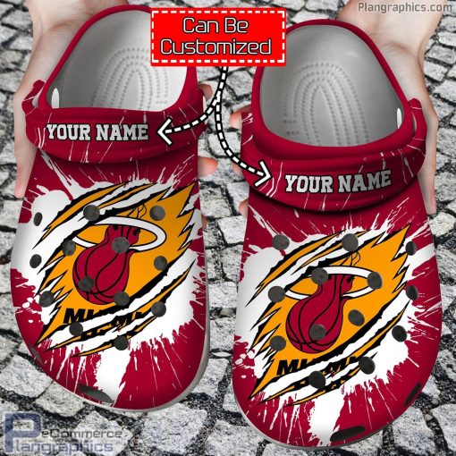 personalized name logo basketball miami heat claw crocs clog shoes yShLa