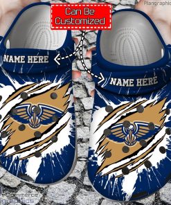 personalized name logo basketball new orleans pelicans claw crocs clog shoes NfI6B