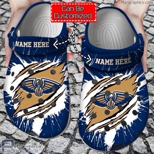 personalized name logo basketball new orleans pelicans claw crocs clog shoes NfI6B