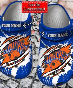 personalized name logo basketball new york knicks claw crocs clog shoes Gpn0e