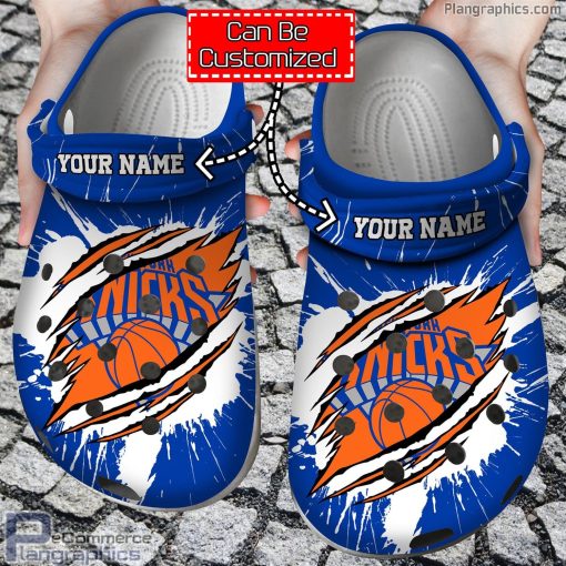 personalized name logo basketball new york knicks claw crocs clog shoes Gpn0e