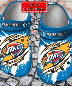 personalized name logo basketball oklahoma city thunder claw crocs clog shoes LZeQi