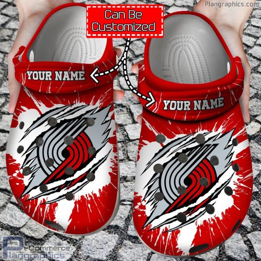 personalized name logo basketball portland trail blazers claw crocs clog shoes xvpAP