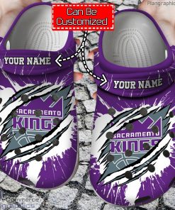 personalized name logo basketball sacramento kings claw crocs clog shoes ACHvf