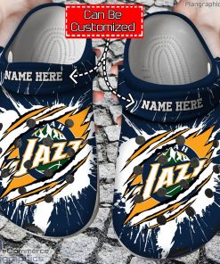 personalized name logo basketball utah jazz claw crocs clog shoes YozFr