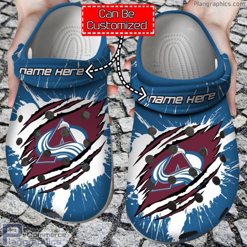 personalized name logo colorado avalanche hockey ripped claw crocs clog shoes bxPwa