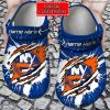 personalized name logo new york islanders hockey ripped claw crocs clog shoes IUCP8