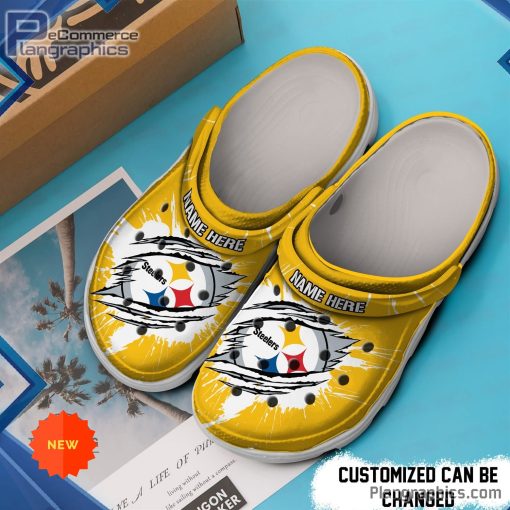 pittsburgh steelers crocs personalized psteelers football ripped claw clog shoes 125 PqgOq