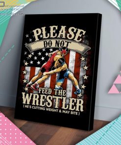 please do not feed the wrestler matte wall art canvas and poster s7VNE