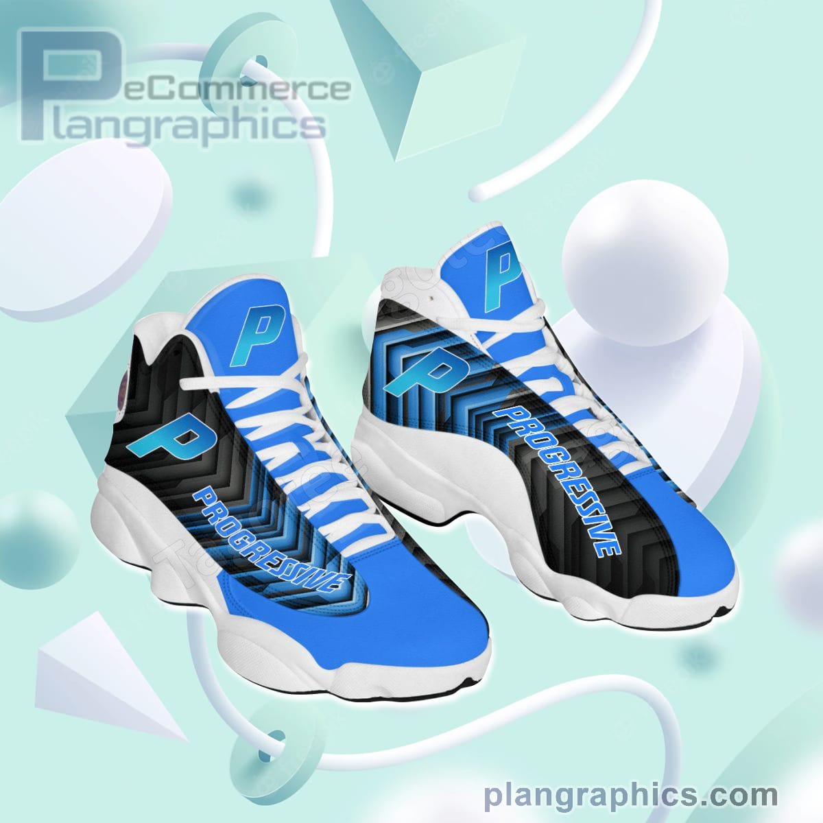 Progressive Corporation Logo Air Jordan 13 Shoes Sneakers - Plangraphics