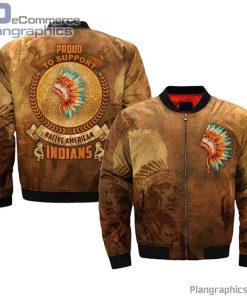 proud to support native american indians bomber jacket bSScr