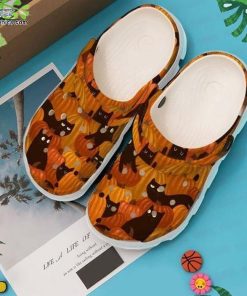 pumpkin cat halloween personalized 10 gift for lover rubber crocs crocband clogs r5XVO