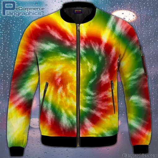 reggae inspired tie dye for the stoners dope bomber jacket TDpRK