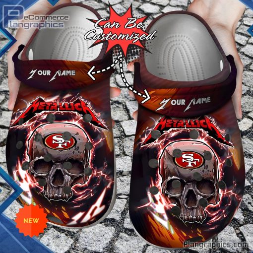 san francisco 49ers crocs personalized skull lightning metallica clog shoes 4 c7zLS