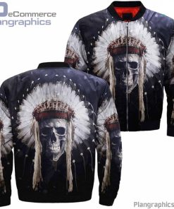 skull native american bomber jacket Blq7s
