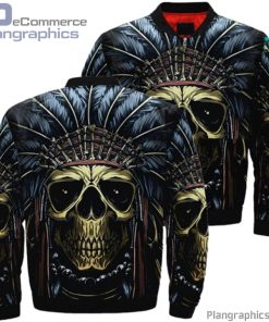 skull native american bomber jacket shirt NAZ3W