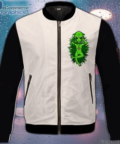 smoking marijuana dope alien cool art bomber jacket lxqnb