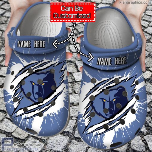 sport crocs personalized name logo memphis grizzlies ripped claw crocs style clog shoes dyLu2