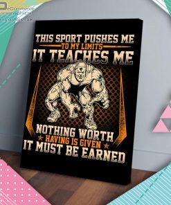 this sport pushes me to my limits wrestler matte wall art canvas and poster Qsc4I