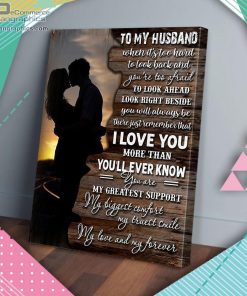 to my husband when its too hard to look back gift from wife matte wall art canvas and poster k81Px