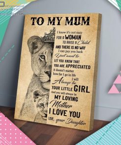 to my mum daughter lion matte wall art canvas and poster q1mQB