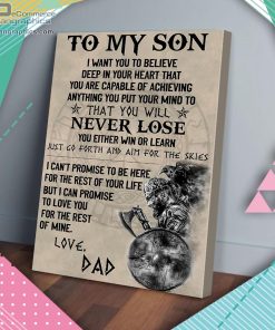 to my son i want you to believe deep in your heart viking dad matte wall art canvas and poster kfpVN