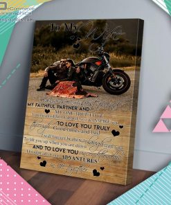 to my wife husband motorcycle matte wall art canvas and poster Kz5Rv