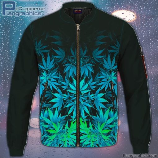 vibrant green fading marijuana hemp 420 kush bomber jacket kzp7F