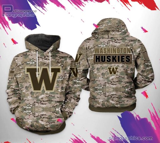 washington huskies ncaa camo veteran 3d printed hoodie 3NX7f