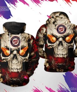 washington nationals mlb skull 3d printed hoodie F4cTK