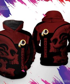 washington redskins nfl skull 3d printed hoodie kxWA1