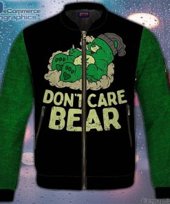 we dont care bear parody high on marijuana 420 bomber jacket U4ycj