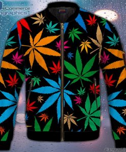 weed marijuana colorful seamless pattern dope bomber jacket GtBmf