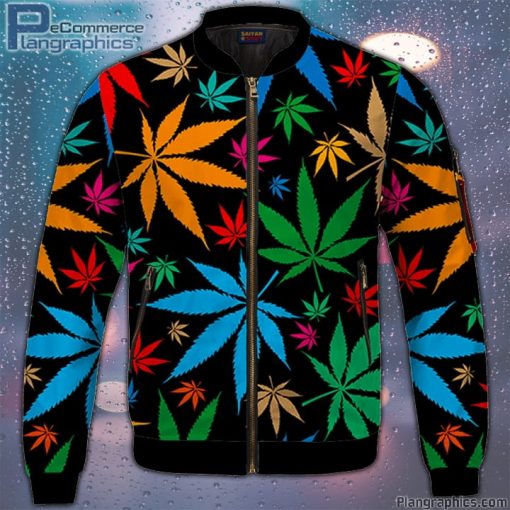 weed marijuana colorful seamless pattern dope bomber jacket GtBmf