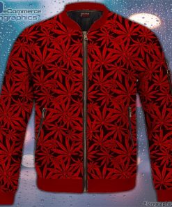 weed marijuana leaves awesome red pattern cool bomber jacket h5jZS