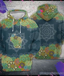 wisconsin floral mandal 3d printed hoodie 48ATb