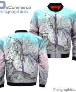 wolf with wings native bomber jacket bclPw