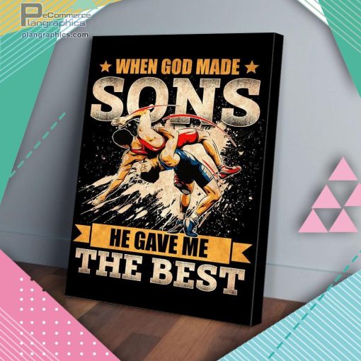 wrestler god gave me the best son matte wall art canvas and poster HiC4D