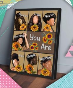 you are black women sunflower matte wall art canvas and poster Y93fu