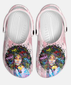 afro girl colorful art black women crocs clog shoes xgvqxb