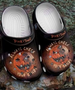 always check your candy tricks treat horror movie halloween crocs clog shoes kilghf