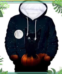awesome spring halloween cat black cool hoodie and zip hoodie gR6pG