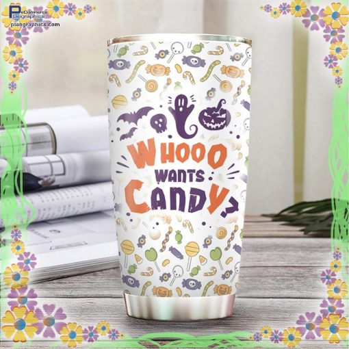 black cat whooo want candy trick or treat halloween tumbler 4 WR2Kd